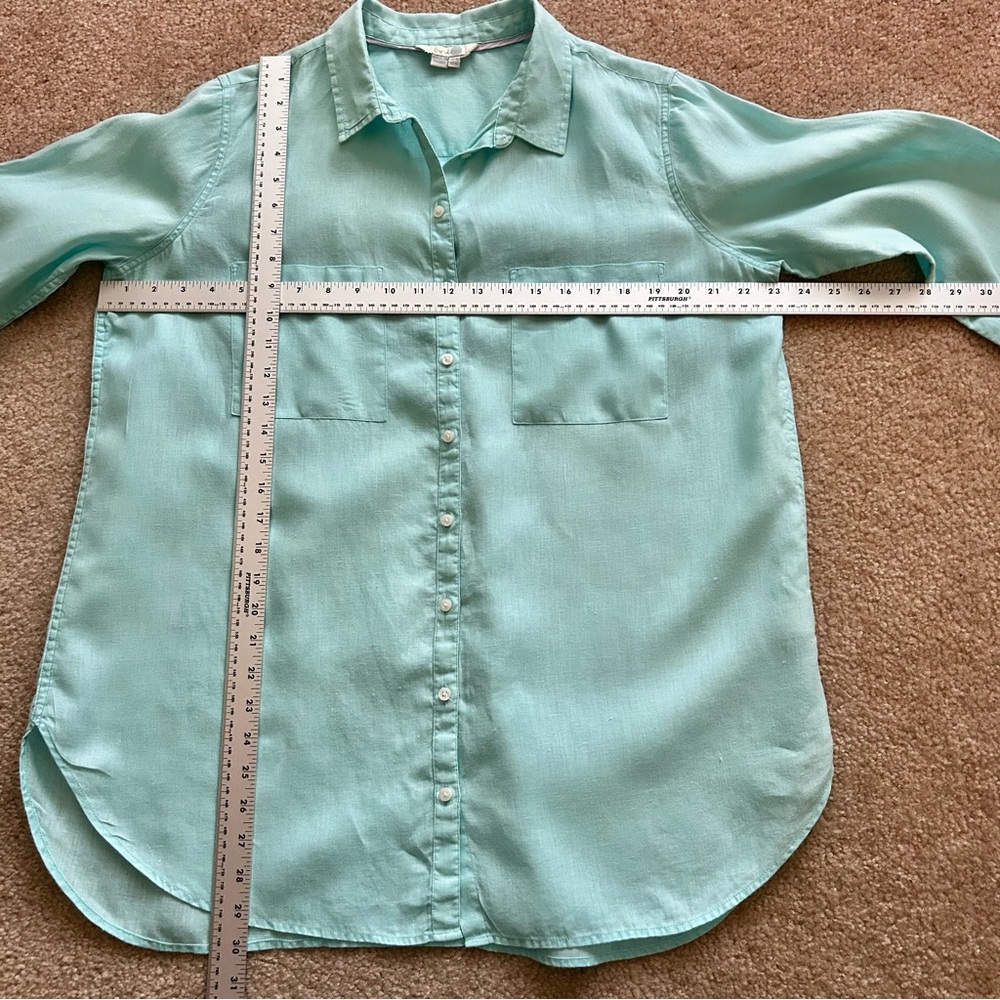 Boden Linen Long Sleeve Button Down Shirt - Picture 6 of 8